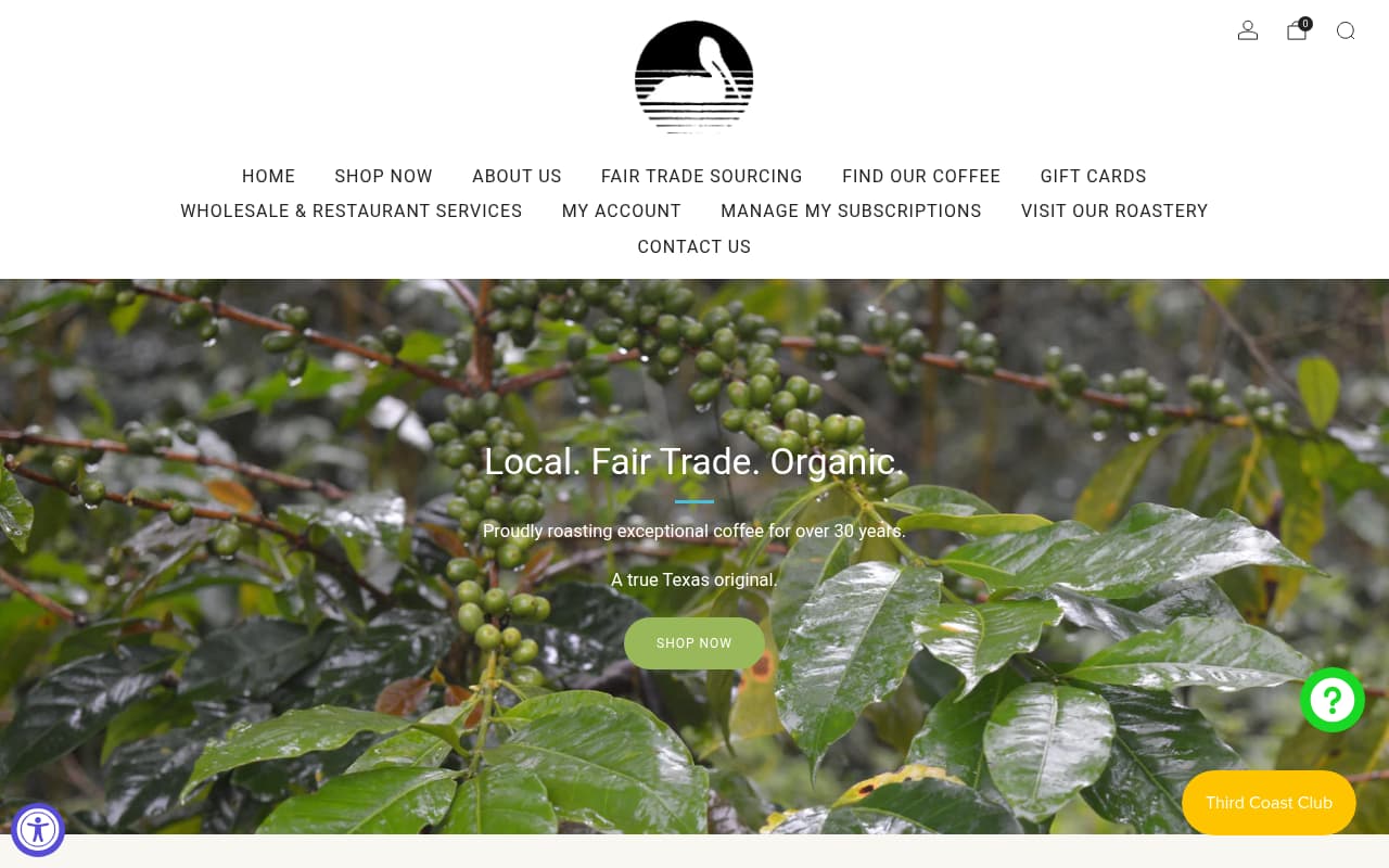 Third Coast Coffee website screenshot