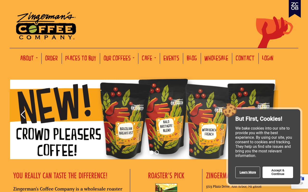 Zingerman's Coffee website screenshot