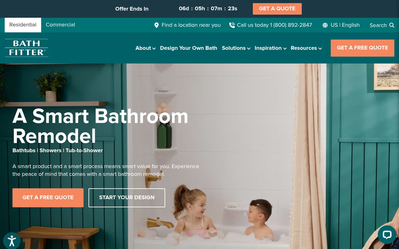 Bath Fitter website screenshot