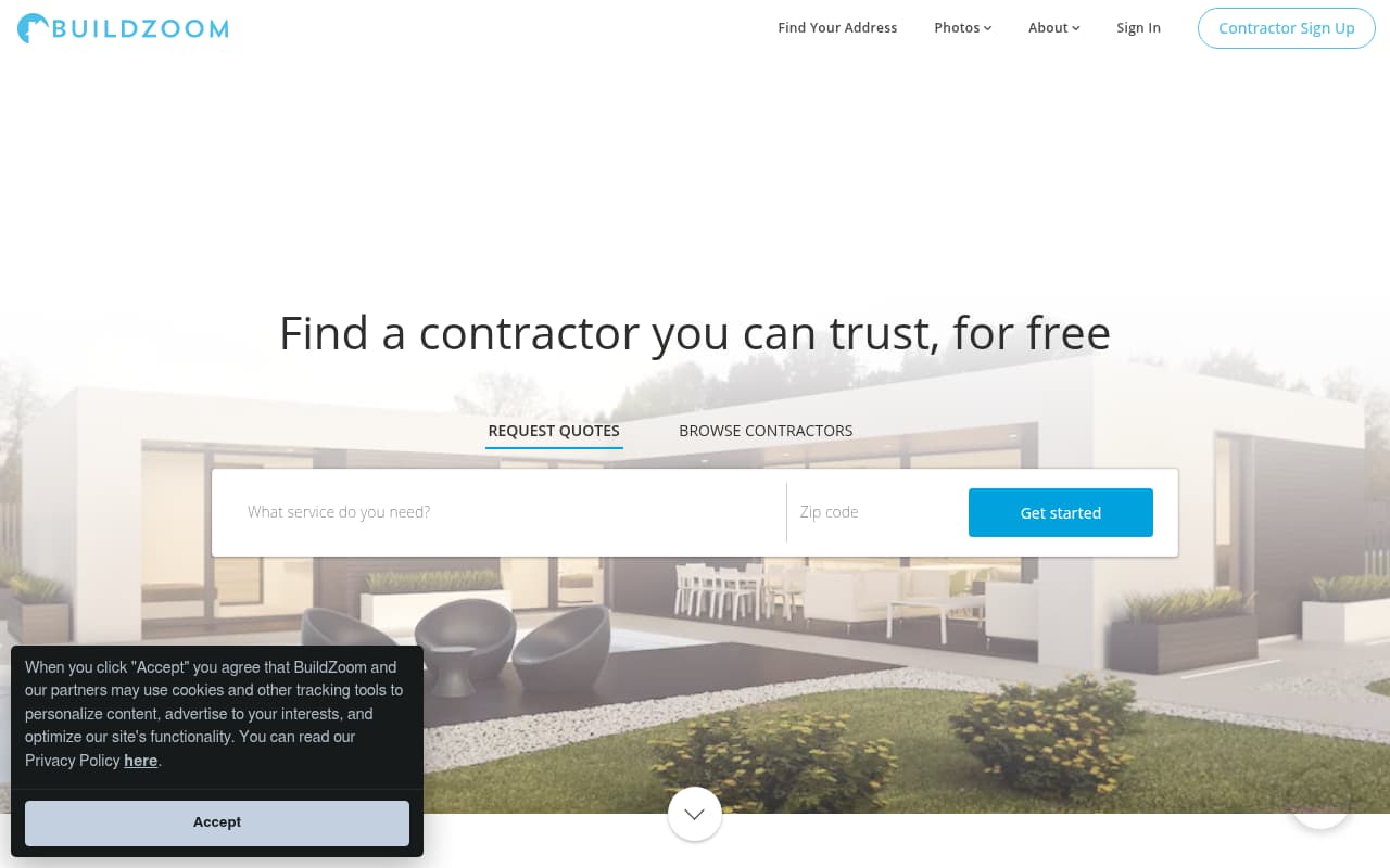 BuildZoom website screenshot