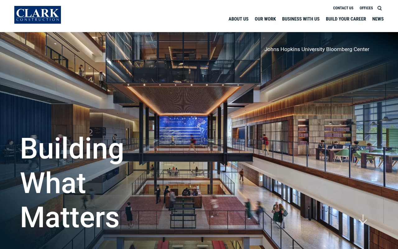 Clark Construction website screenshot