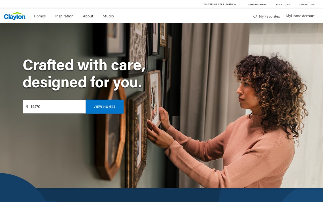 Clayton Homes website screenshot