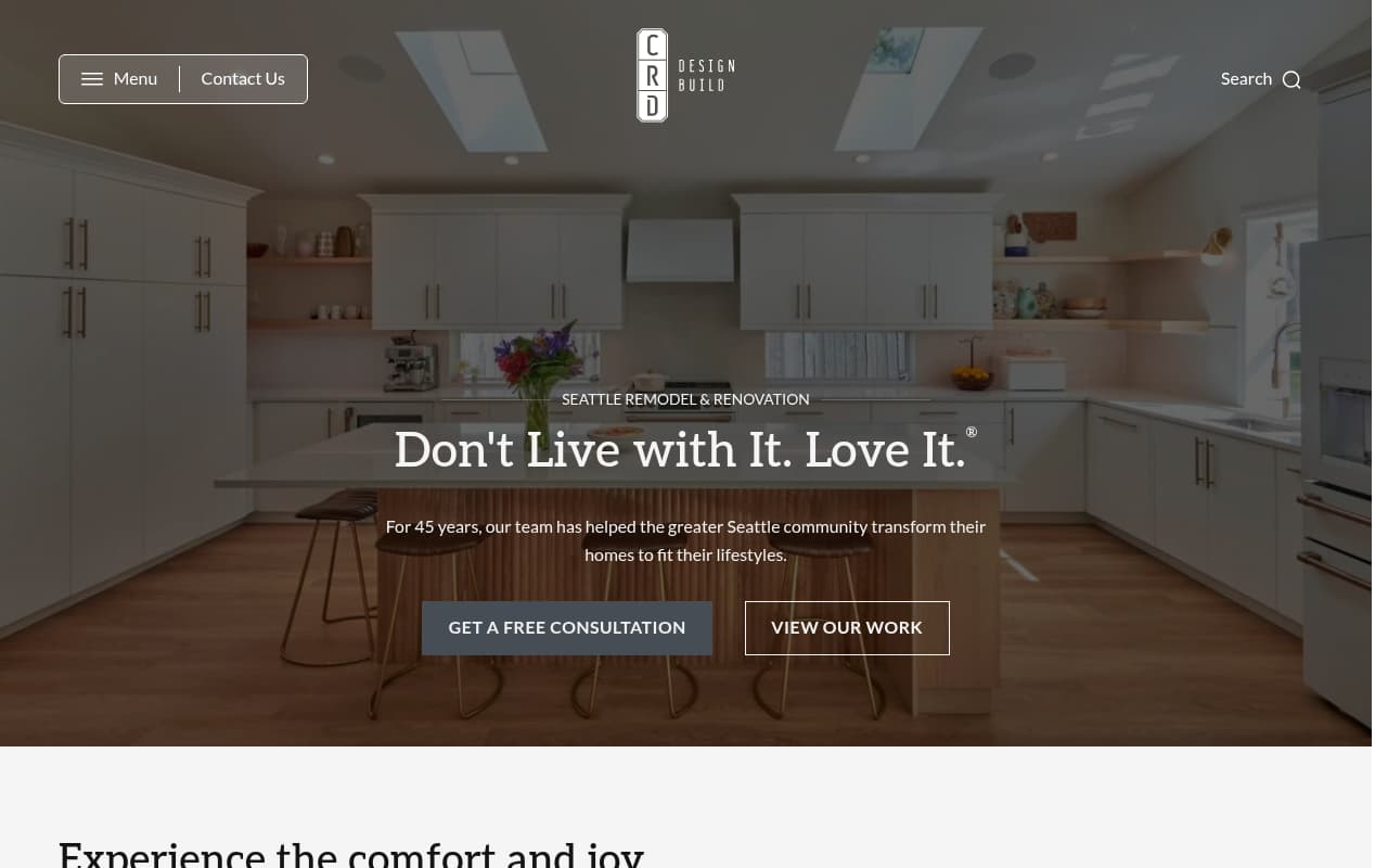 CRD Design Build website screenshot