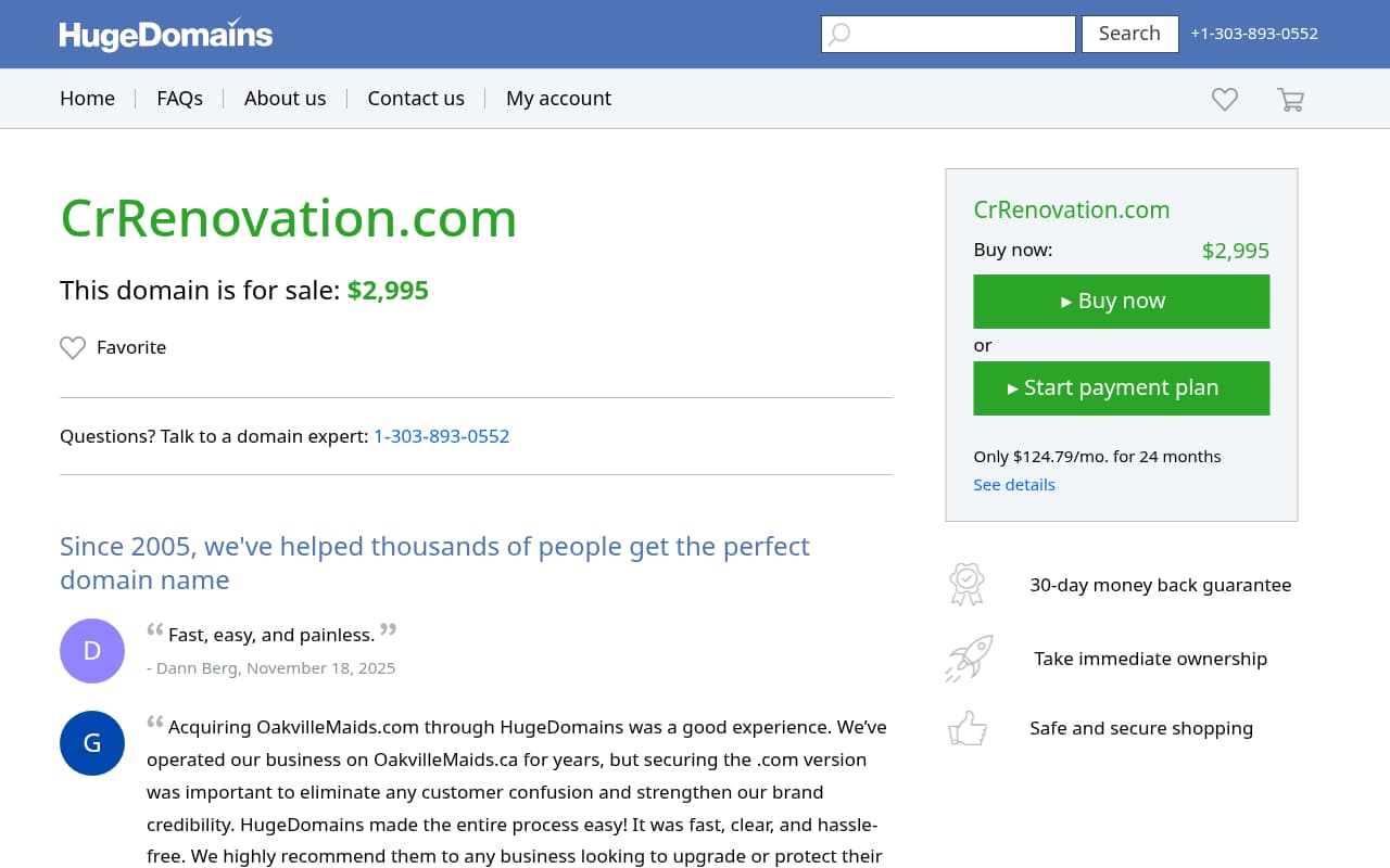 CR Renovation website screenshot