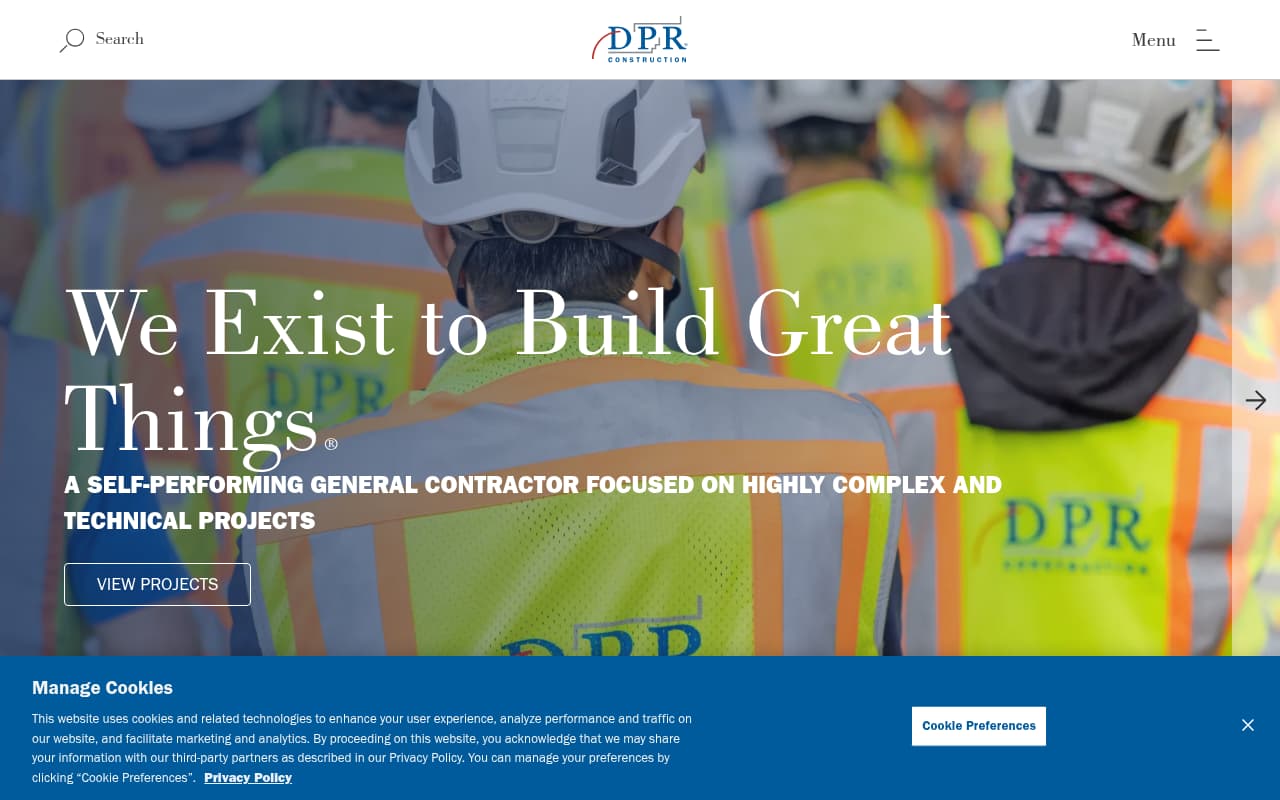 DPR Construction website screenshot