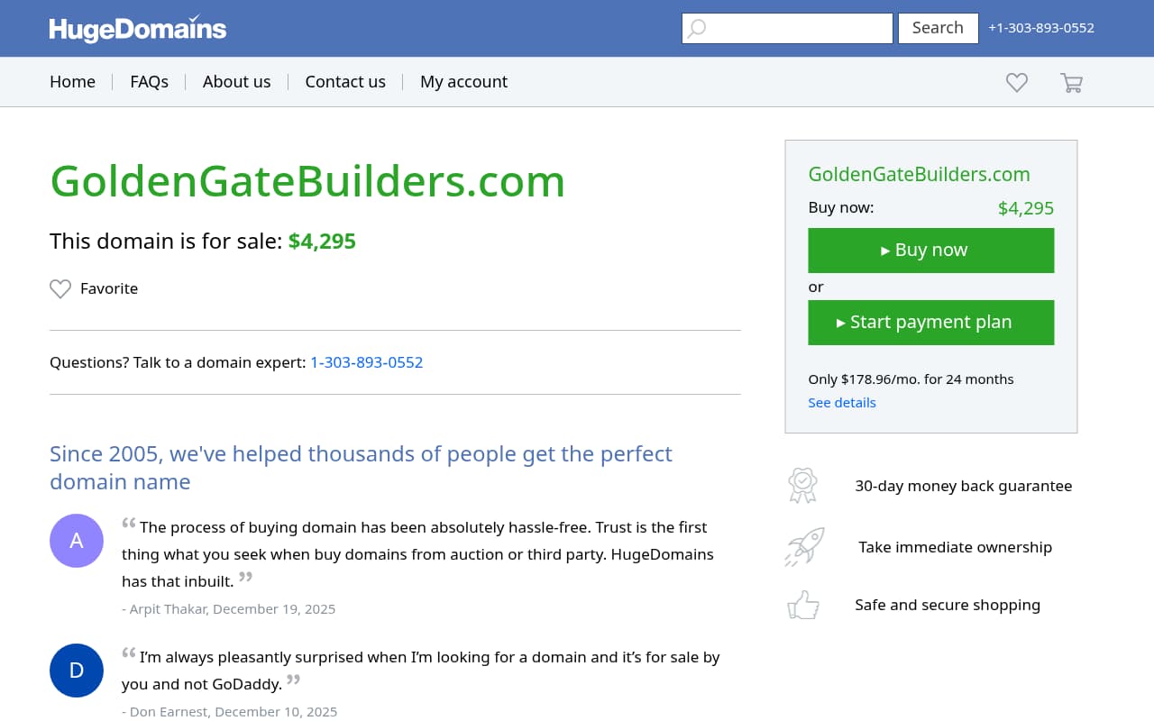 Golden Gate Builders website screenshot