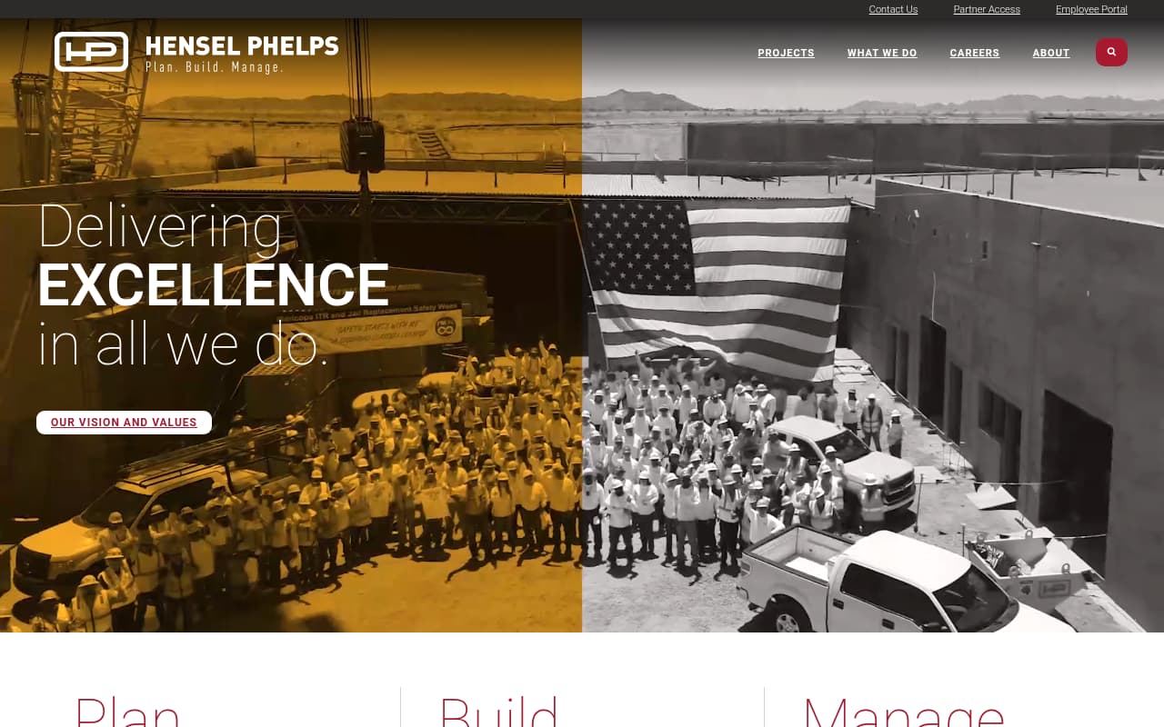 Hensel Phelps website screenshot