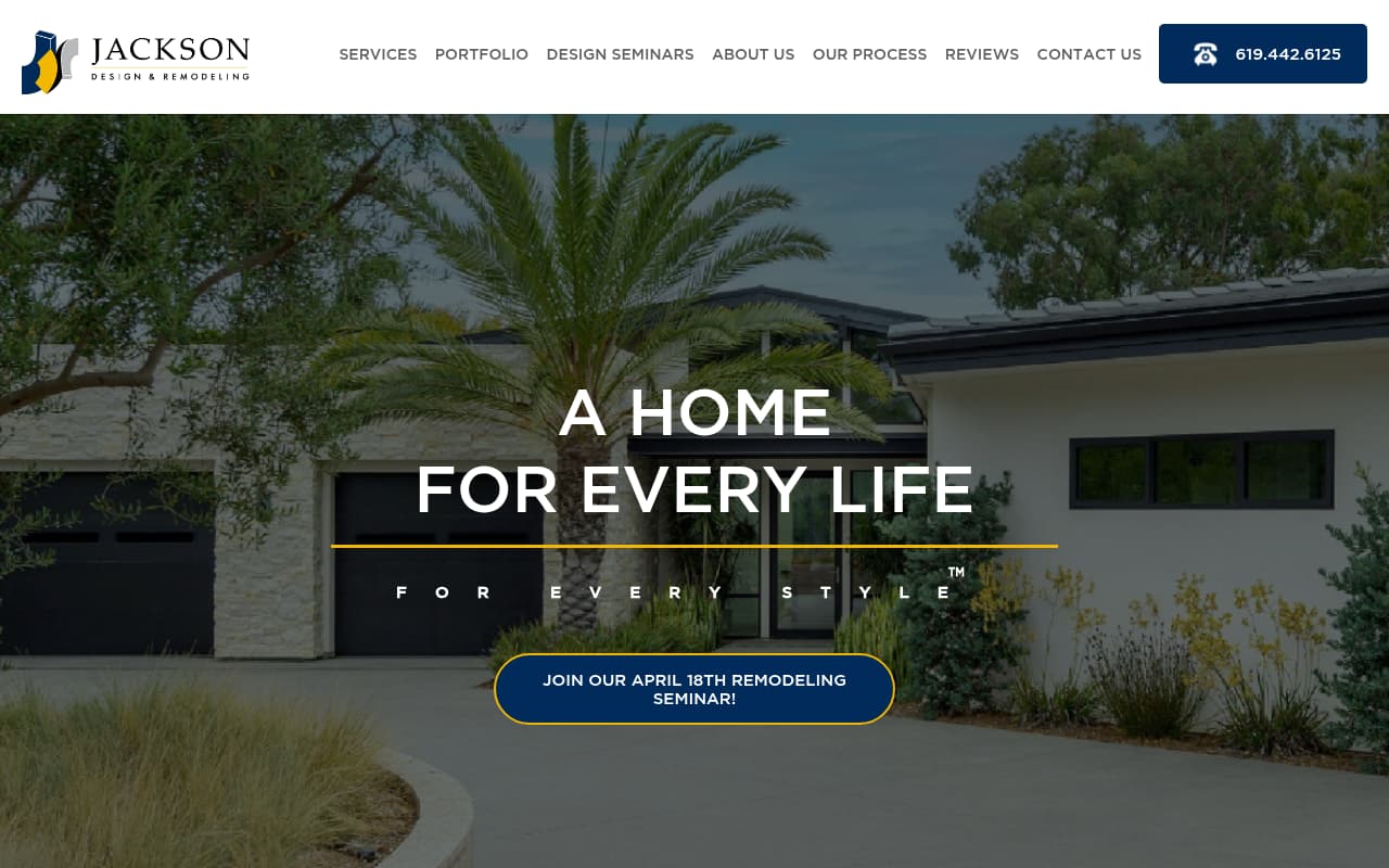 Jackson Design and Remodeling website screenshot