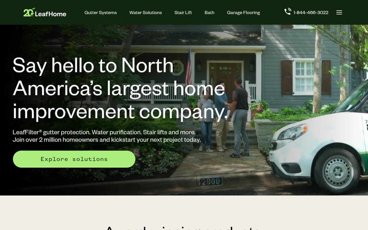 Leaf Home website screenshot