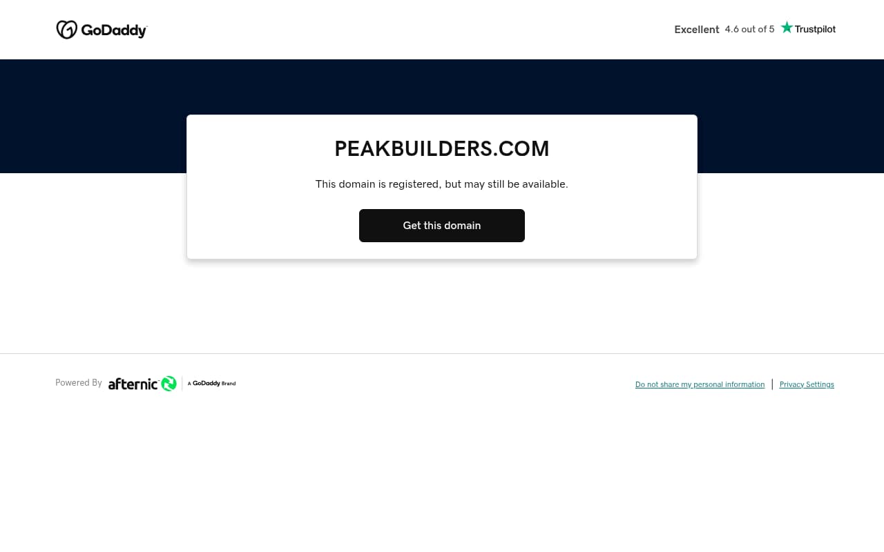 Peak Builders & Roofers website screenshot