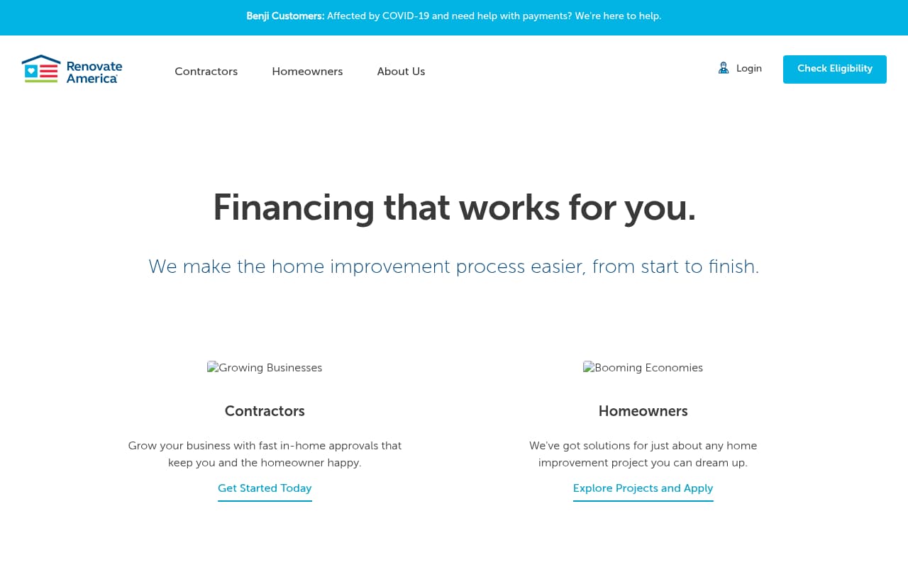 Renovate America website screenshot