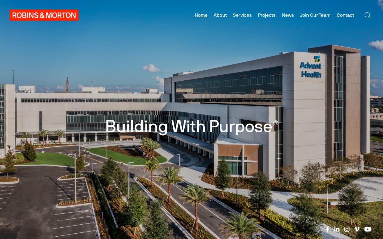 Robins & Morton website screenshot