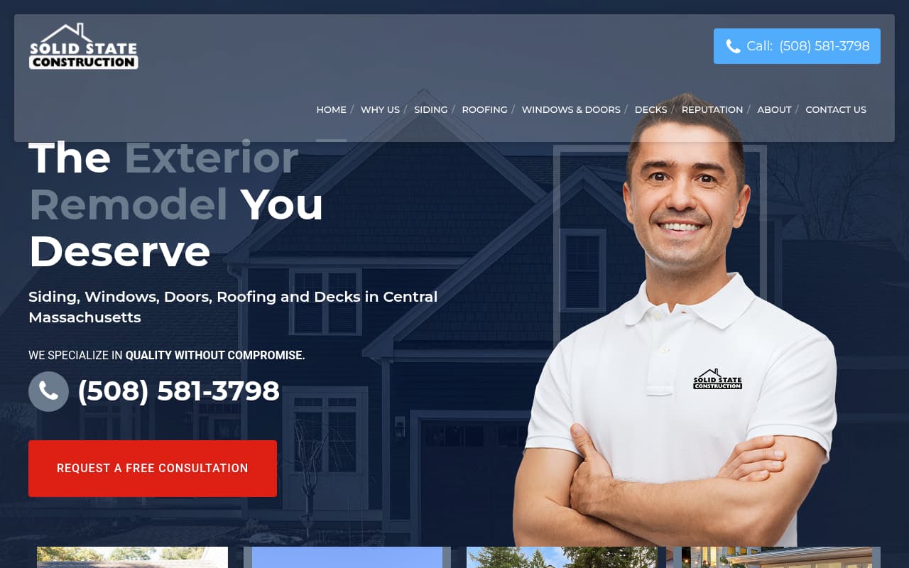 Solid State Construction website screenshot