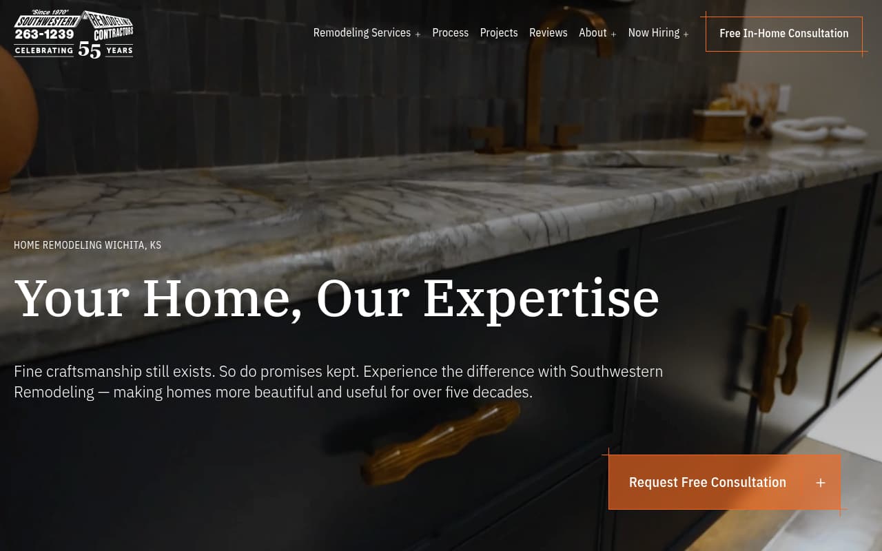 Southwestern Remodeling website screenshot