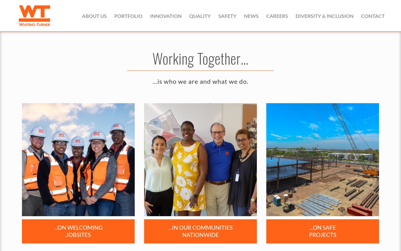 Whiting-Turner website screenshot