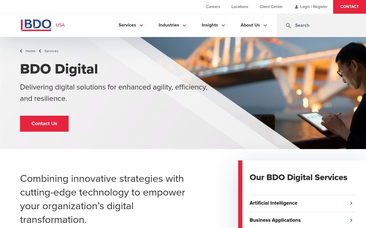 BDO website screenshot