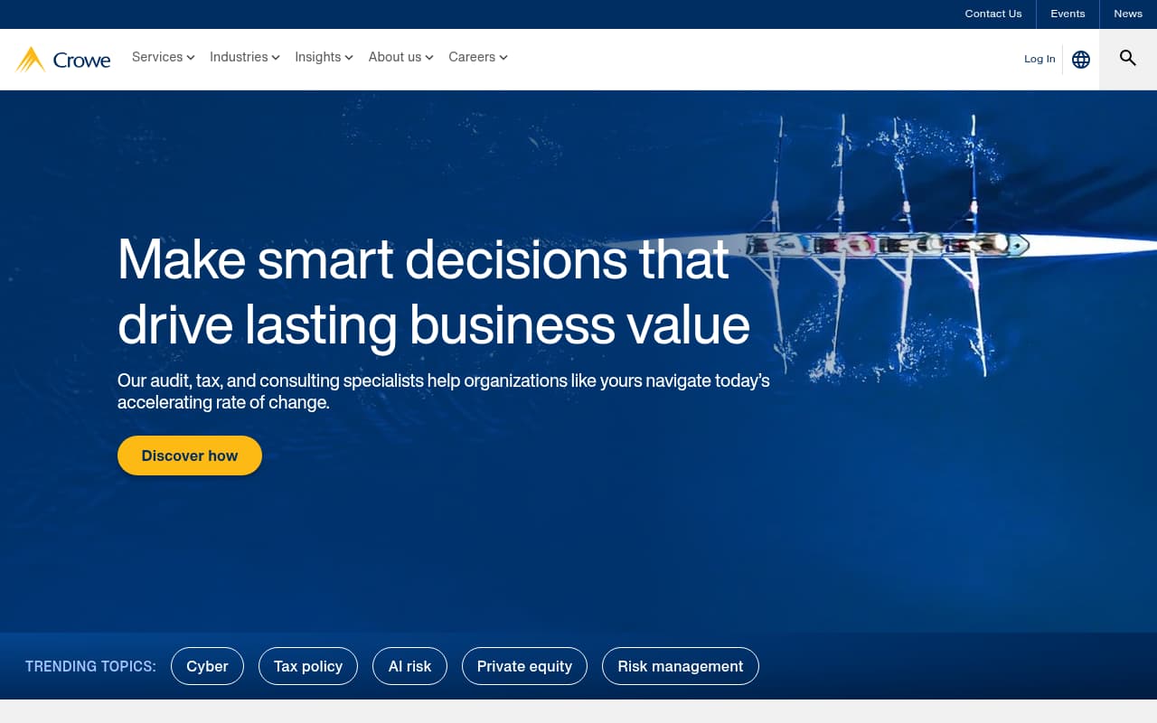 Crowe website screenshot