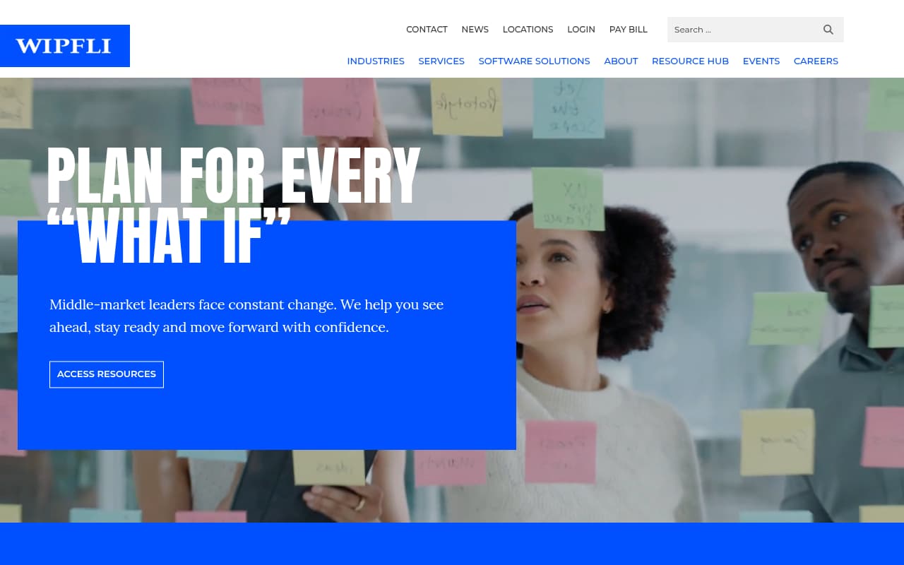 Wipfli website screenshot