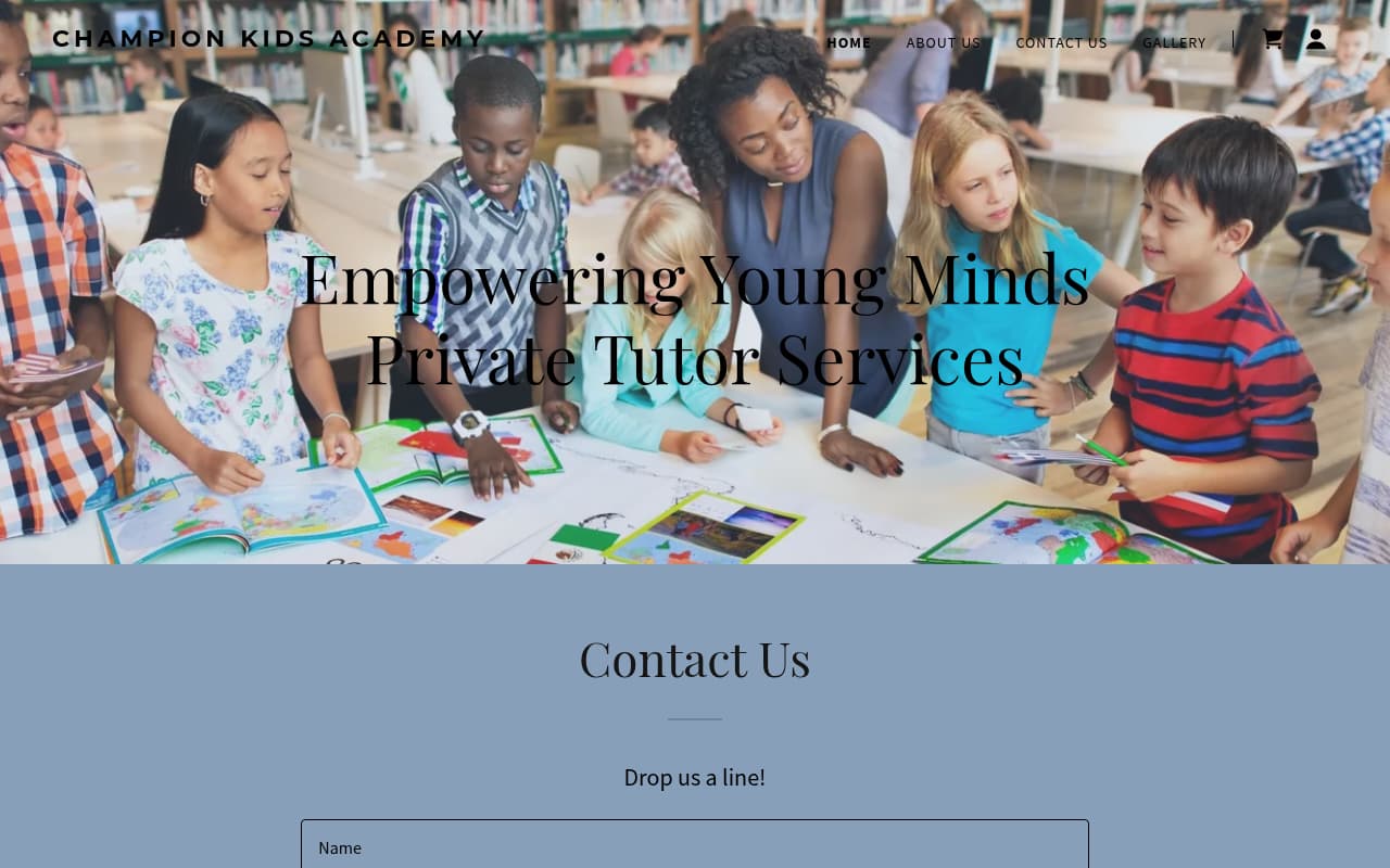 Champion Kids Academy website screenshot