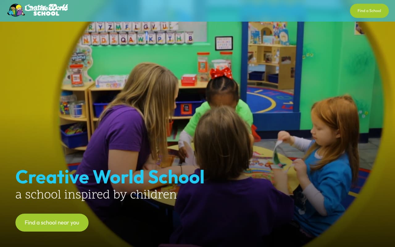 Creative World School website screenshot
