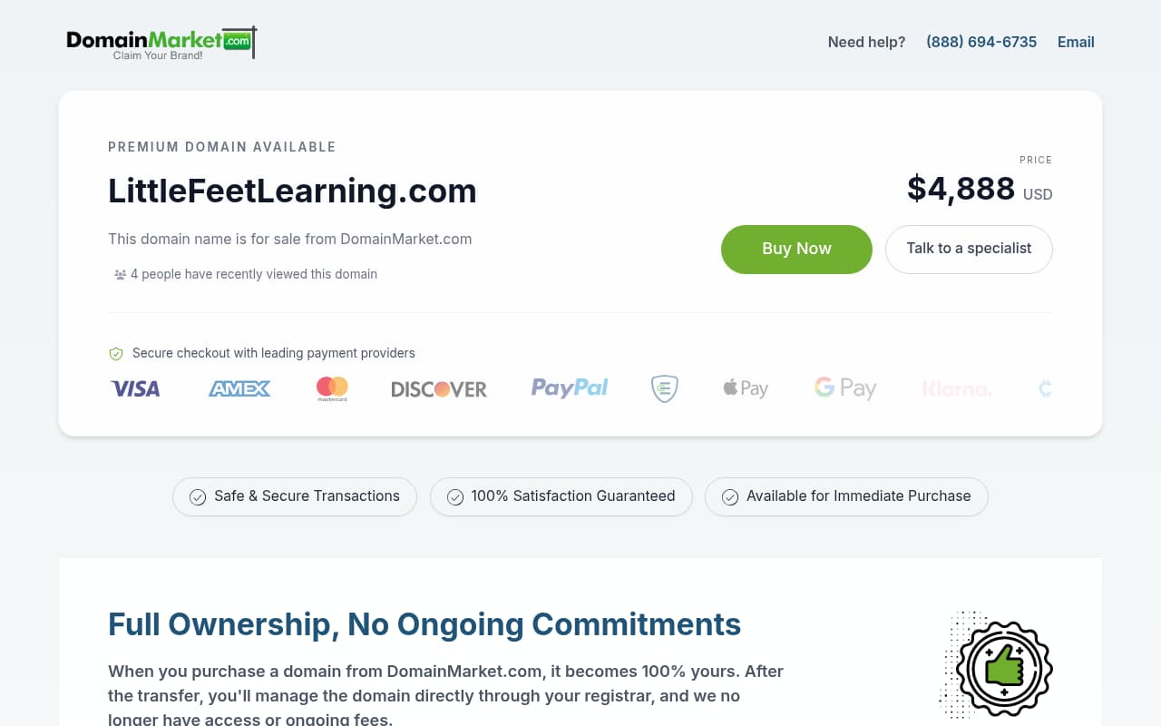 Little Feet Learning Center website screenshot
