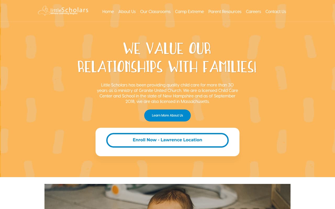 Little Scholars Daycare website screenshot
