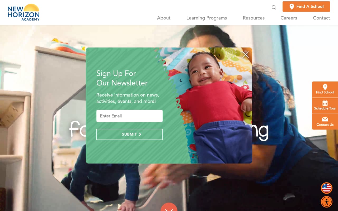New Horizon Academy website screenshot