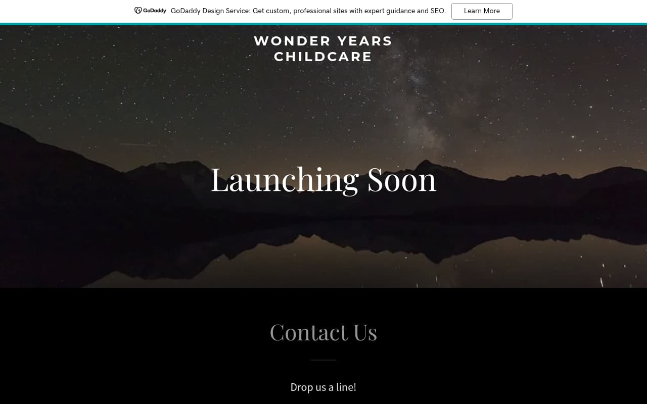 Wonder Years Child Care website screenshot