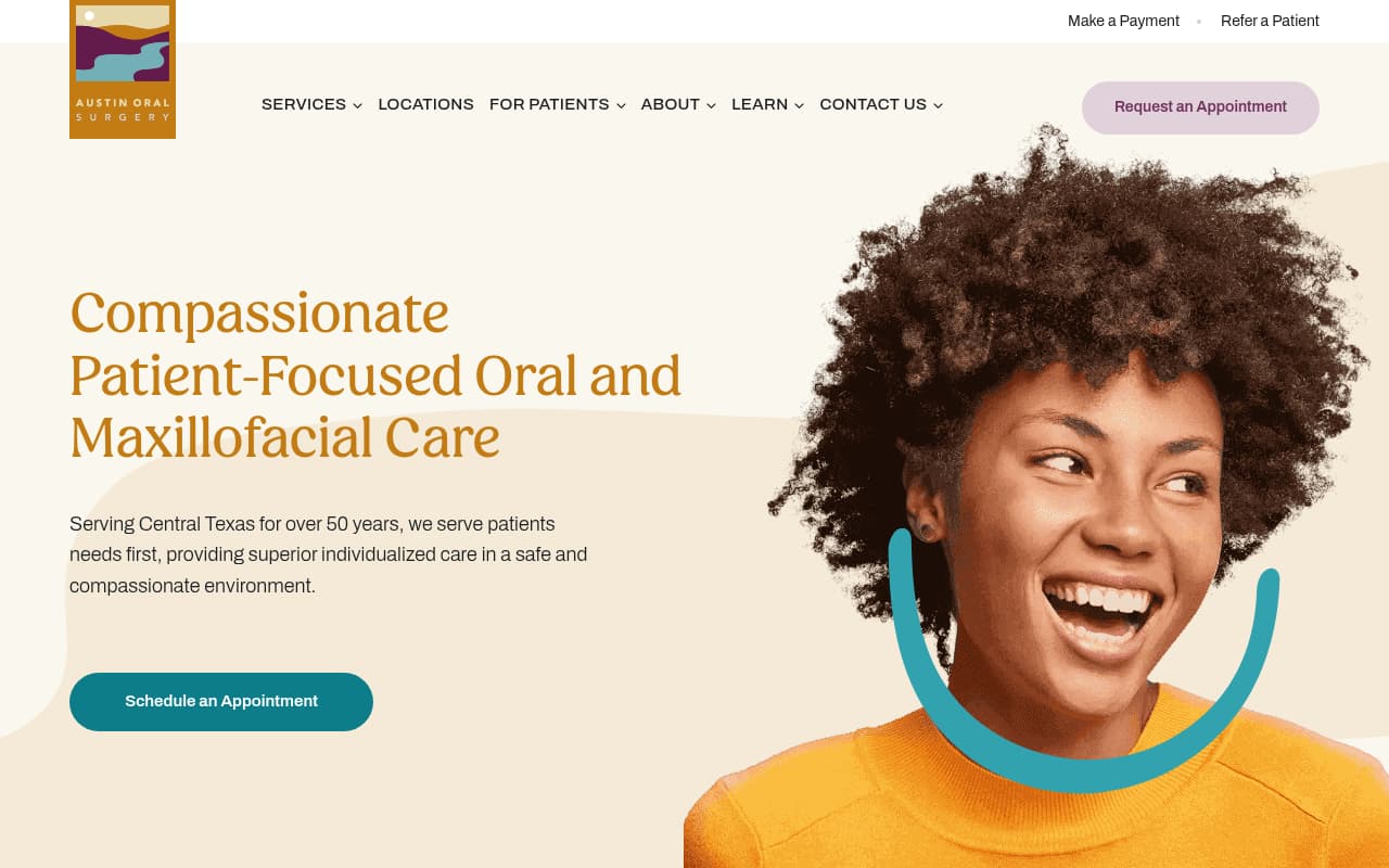 Austin Oral Surgery website screenshot