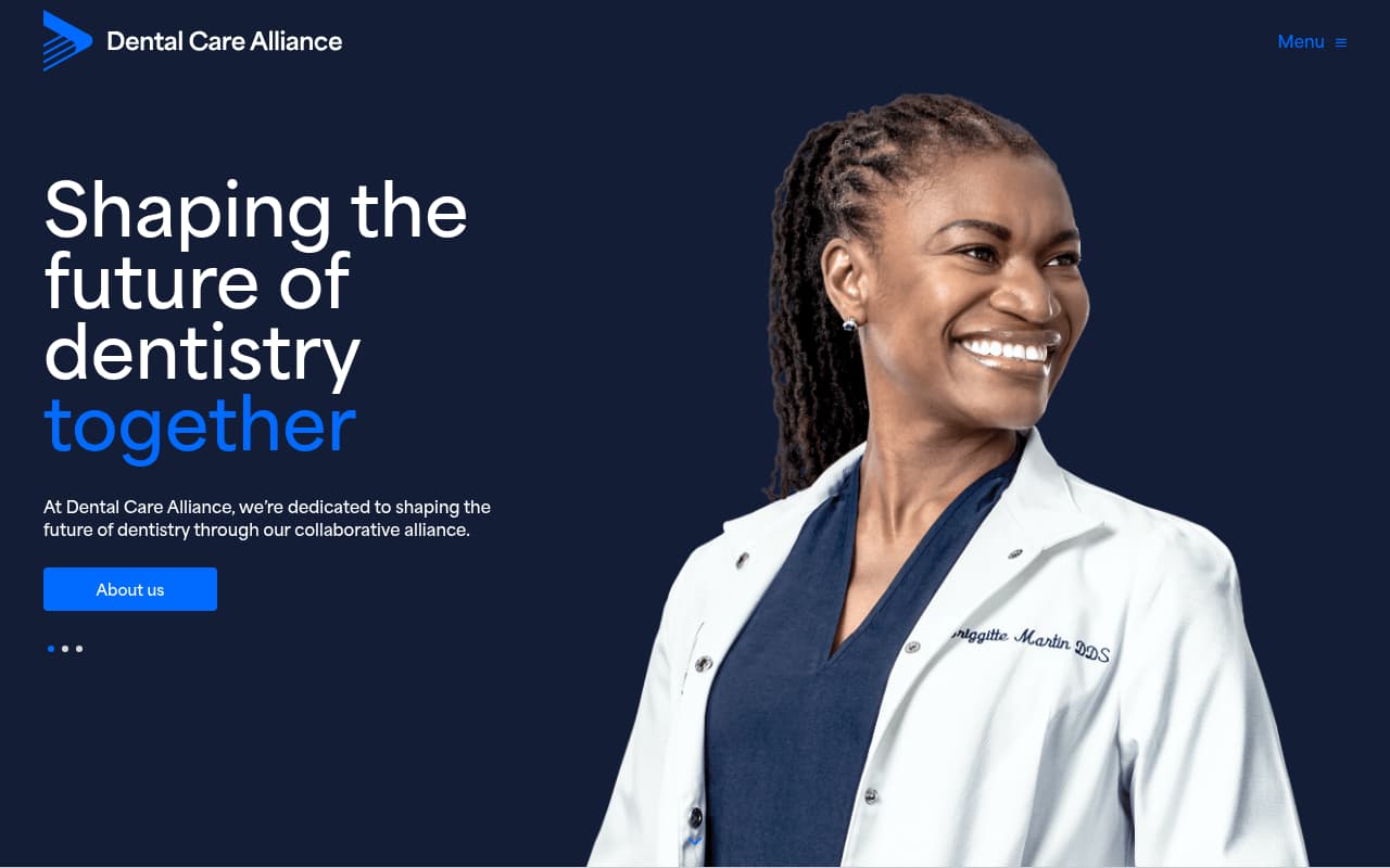 Dental Care Alliance website screenshot
