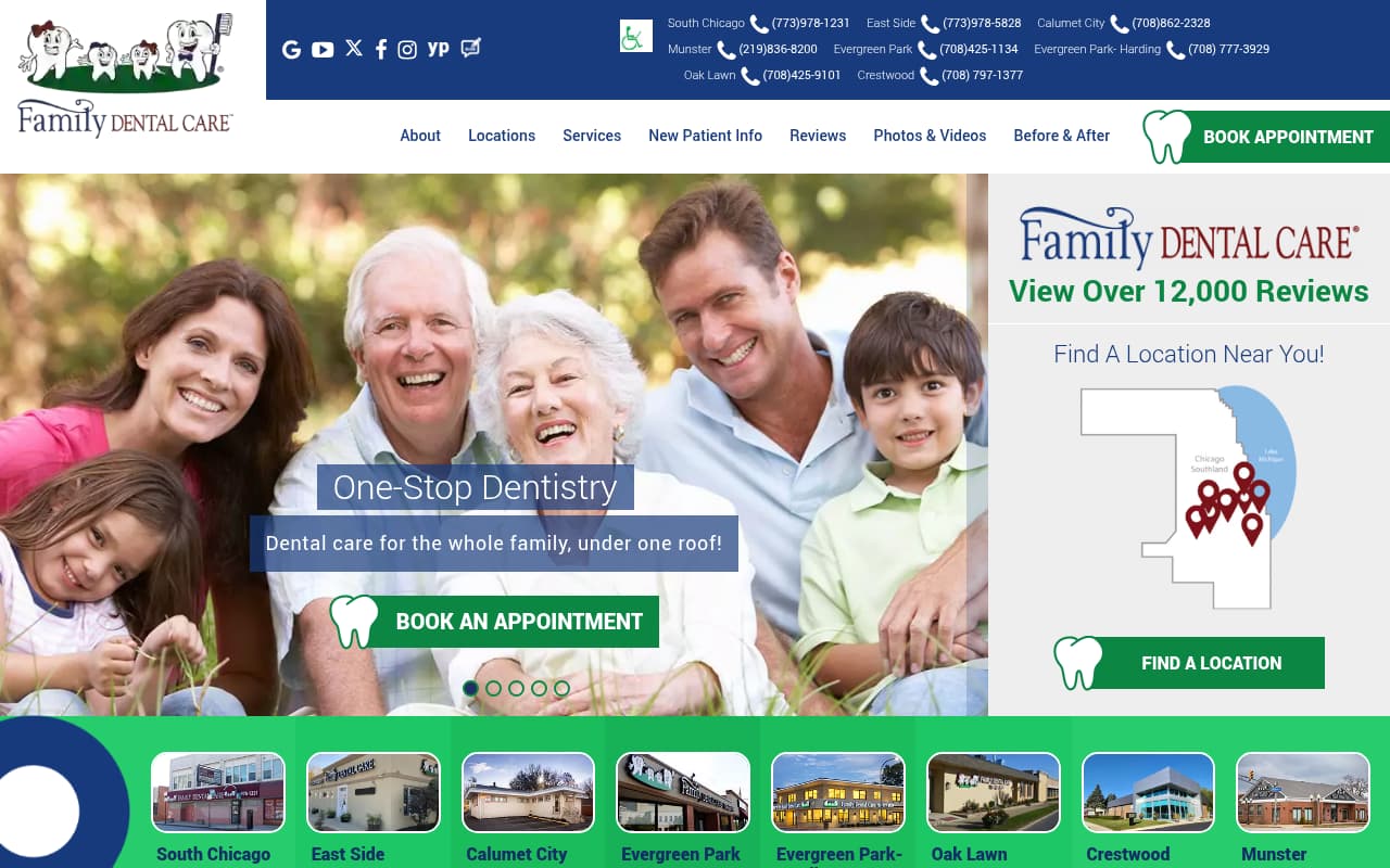 Family Dental Care website screenshot
