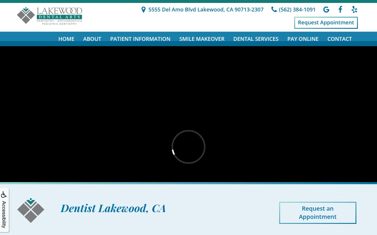 Lakewood Dental Arts website screenshot
