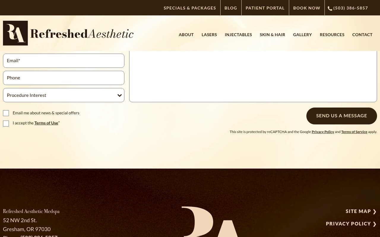 Refreshed Aesthetic Dental Studio website screenshot