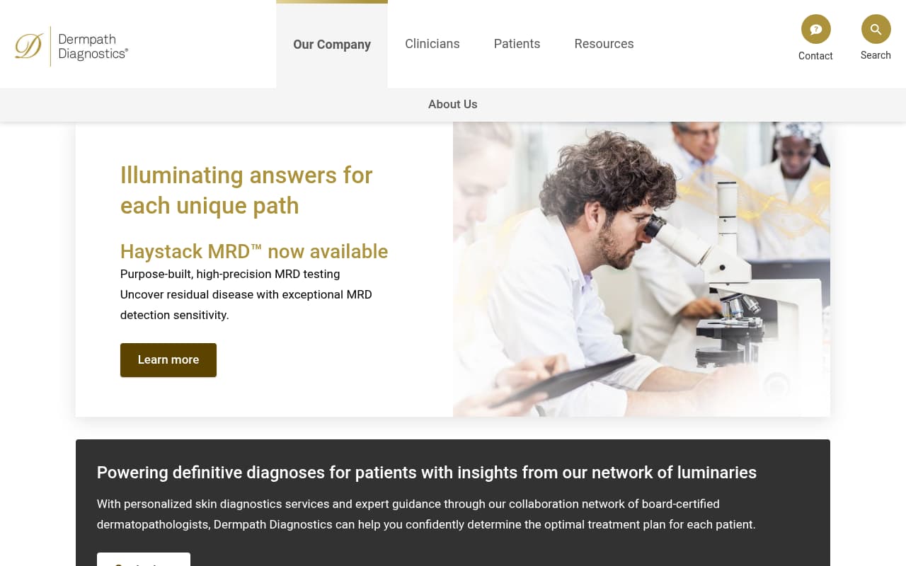 Dermpath Diagnostics website screenshot