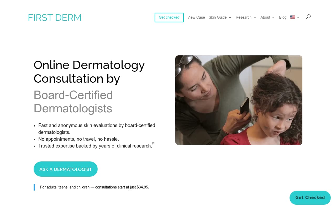 First Derm website screenshot