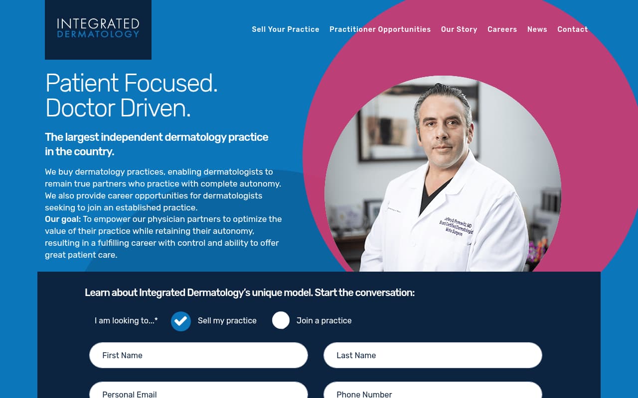 Integrated Dermatology Group website screenshot