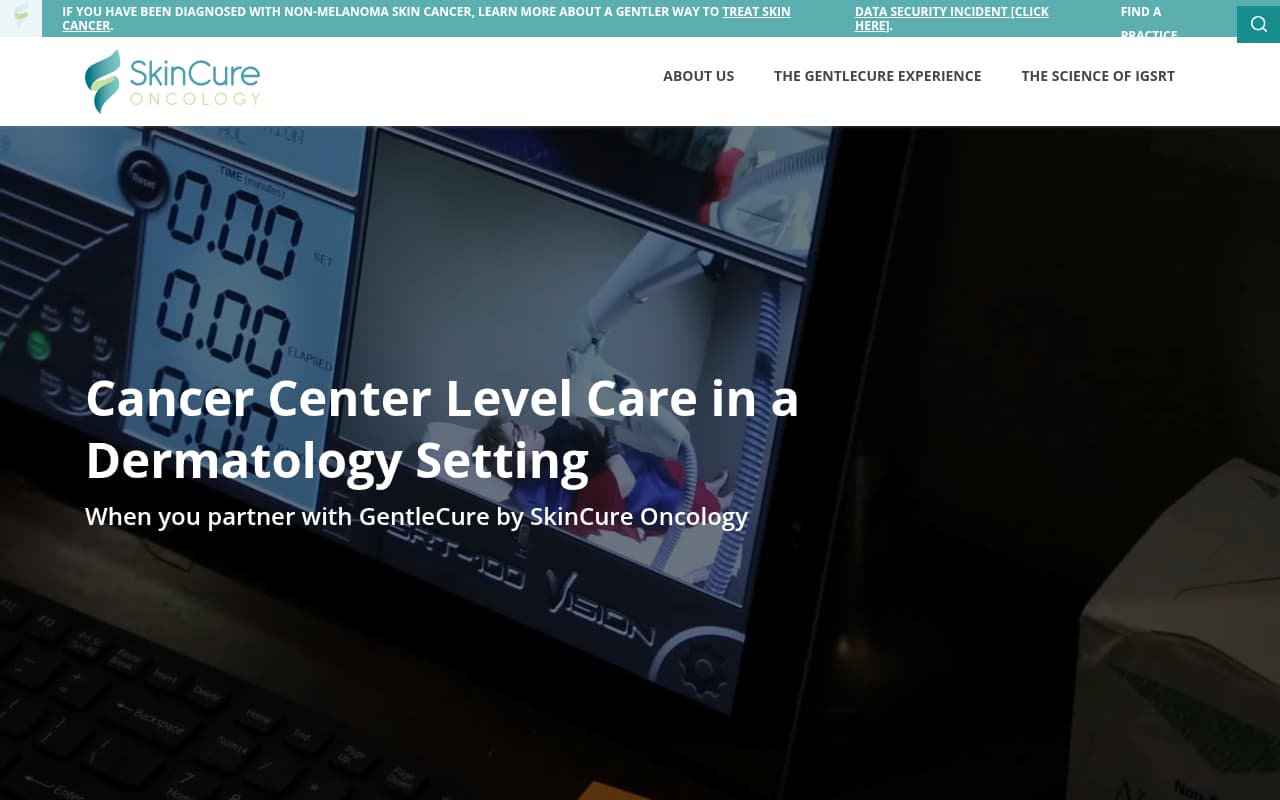 SkinCure Oncology website screenshot