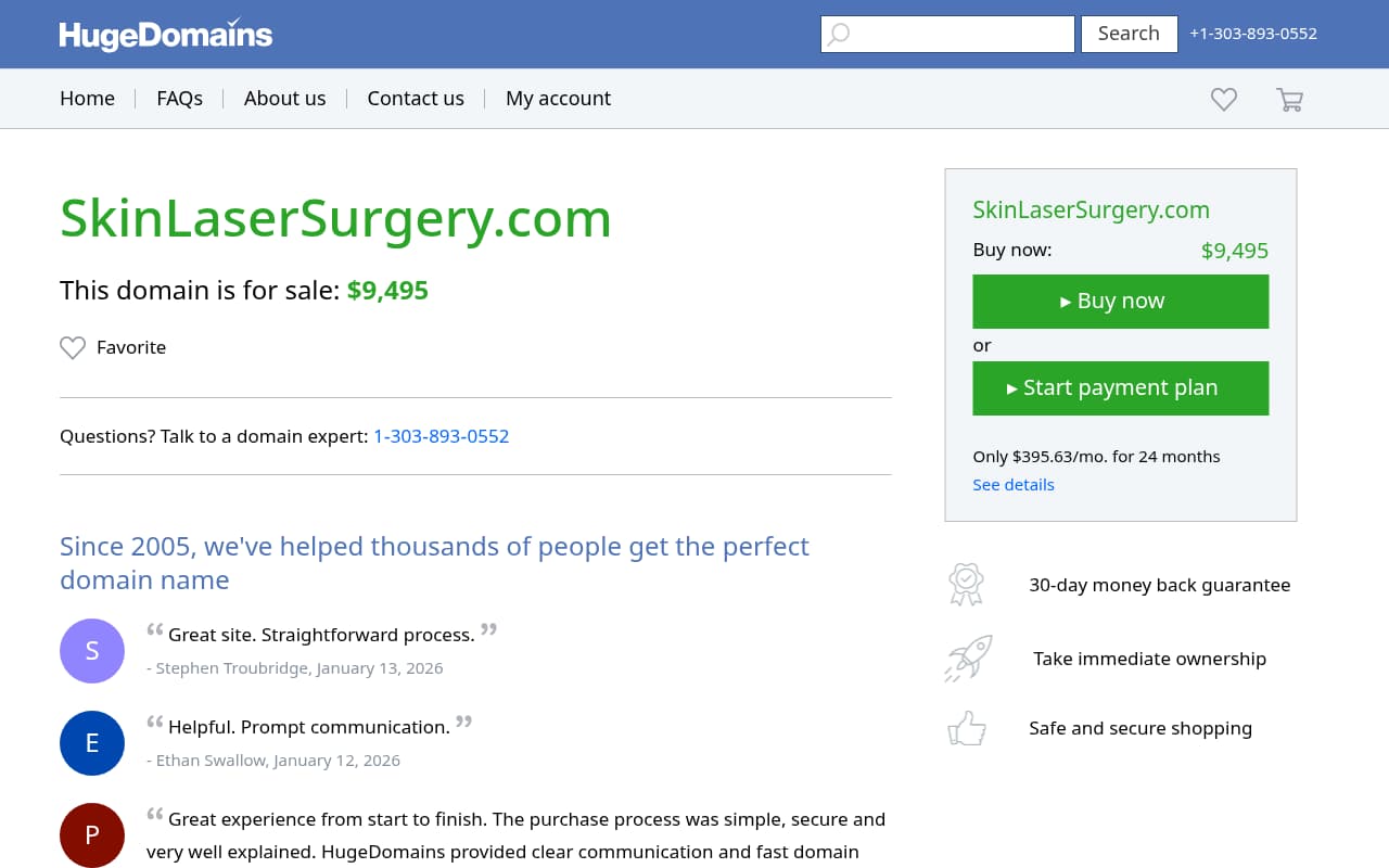 Skin Laser & Surgery Specialists website screenshot