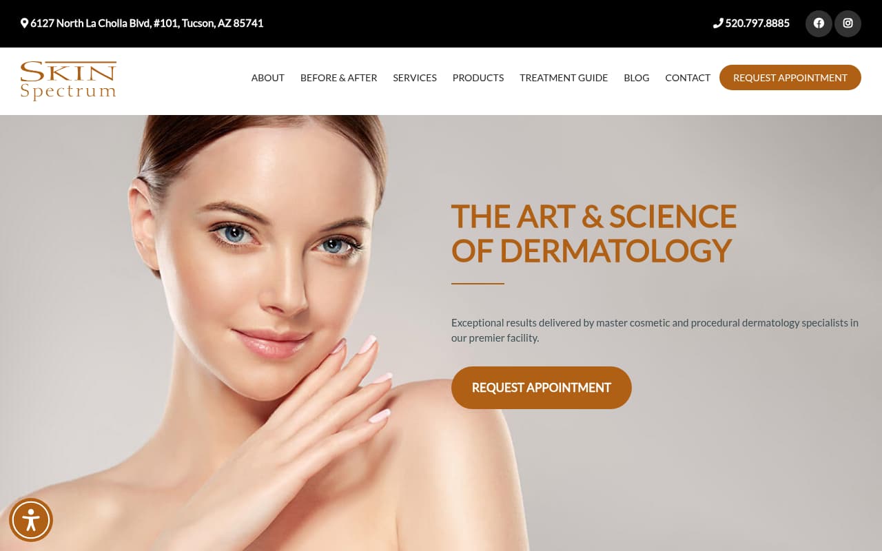 Skin Spectrum website screenshot