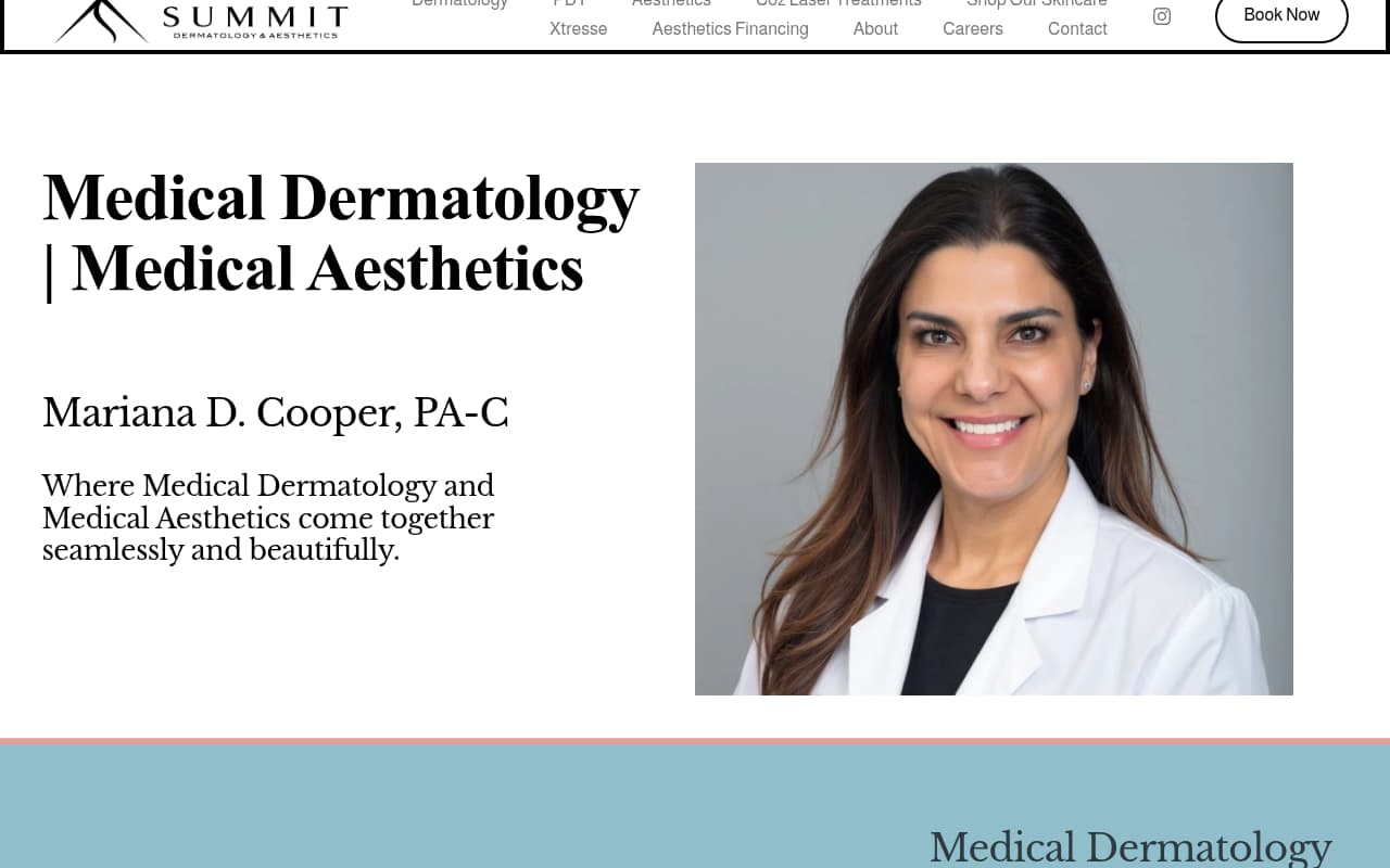 Summit Dermatology website screenshot