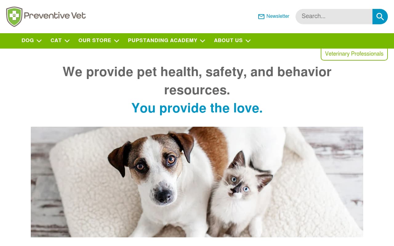 Preventive Vet website screenshot