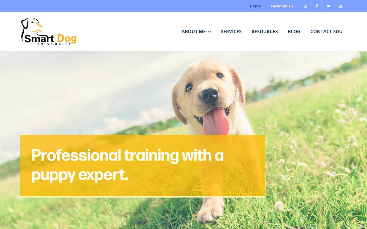 Smart Dog University website screenshot