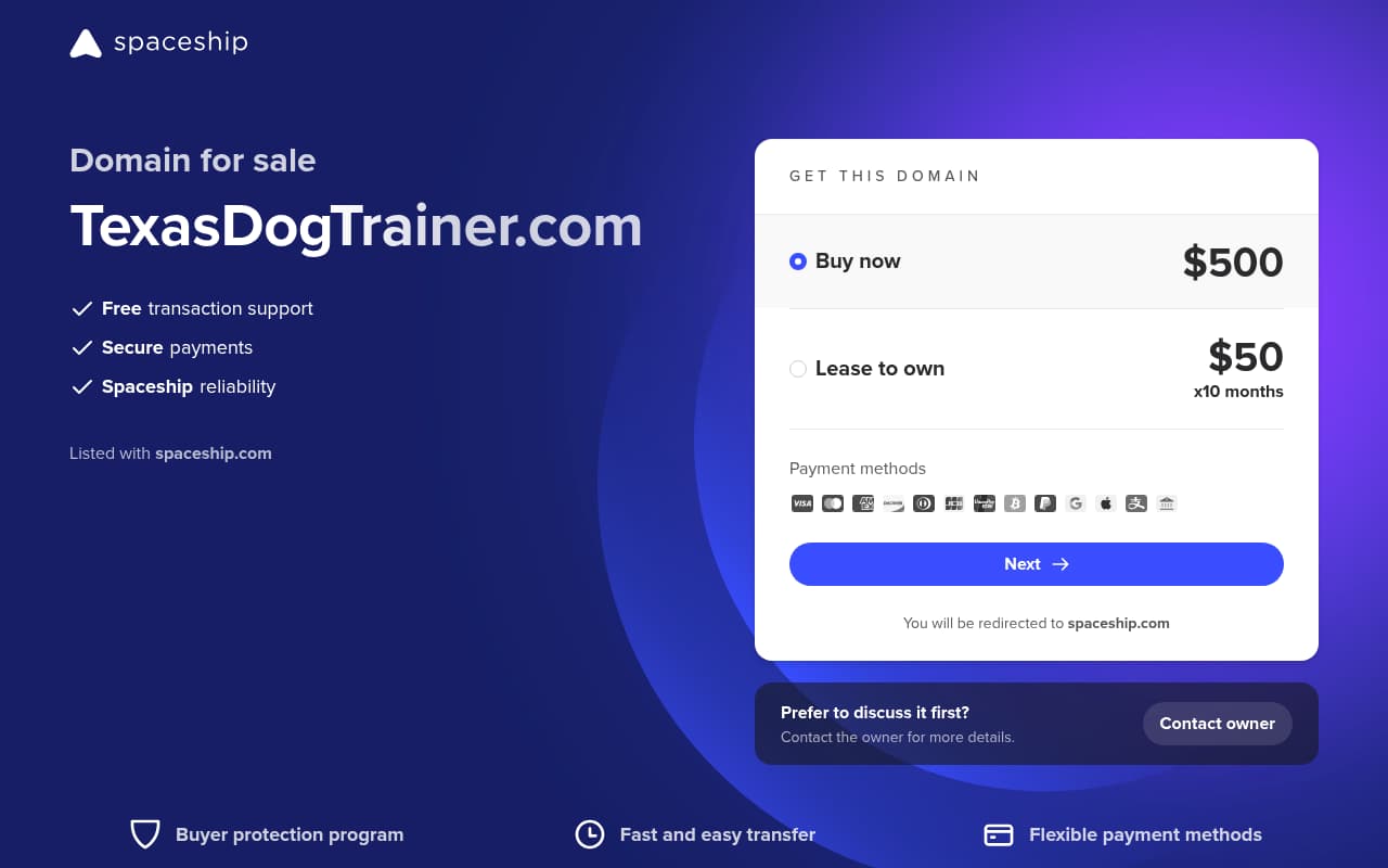 Texas Dog Trainer website screenshot