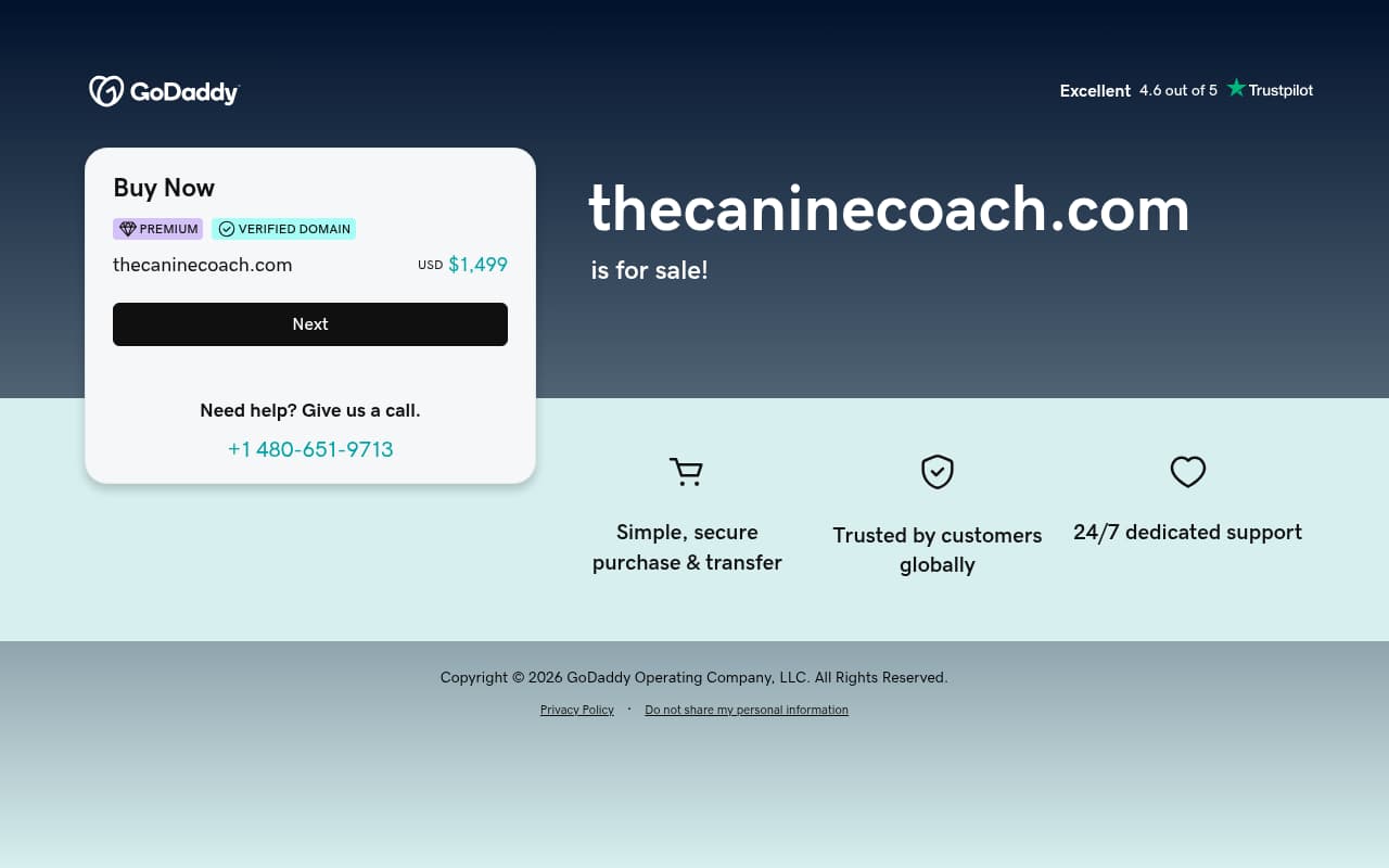 The Canine Coach website screenshot