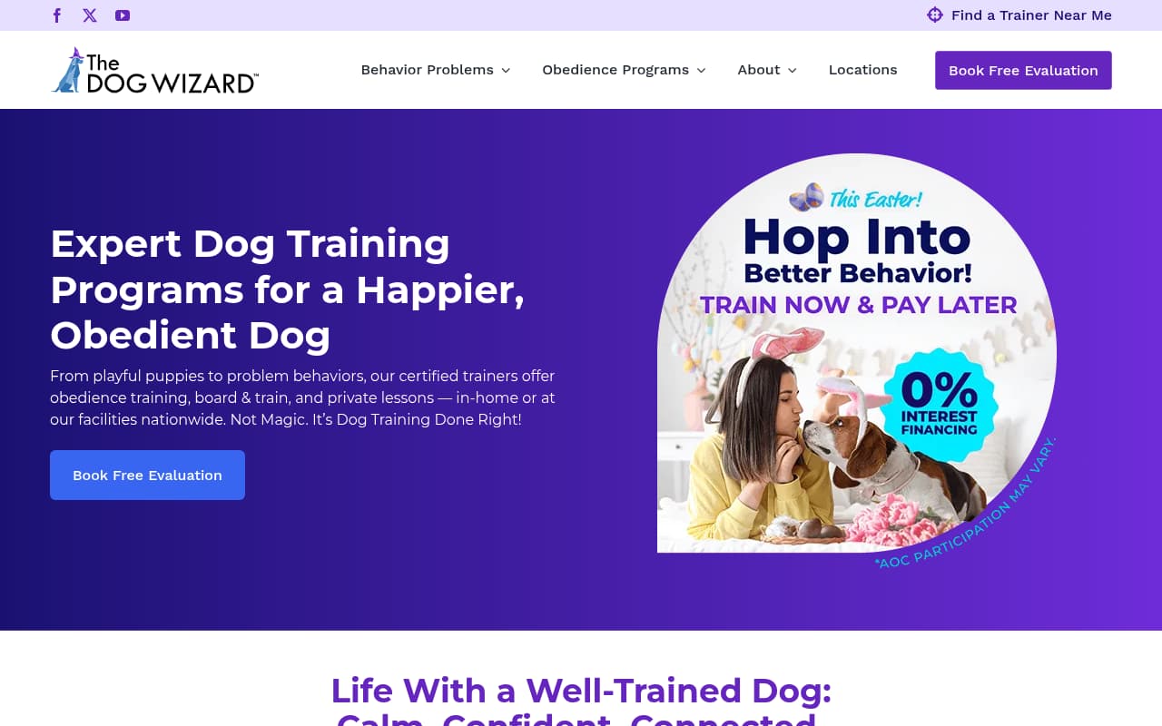 The Dog Wizard website screenshot
