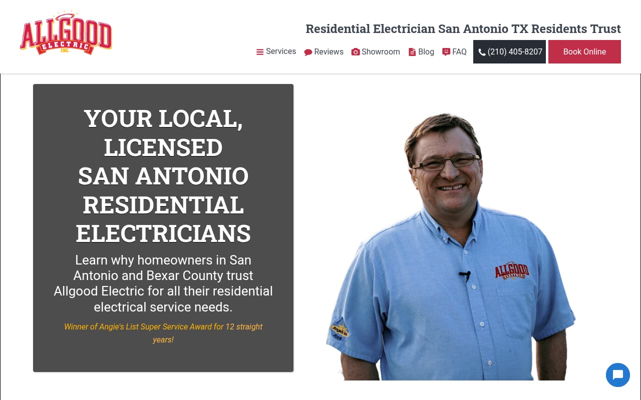 Allgood Electric website screenshot
