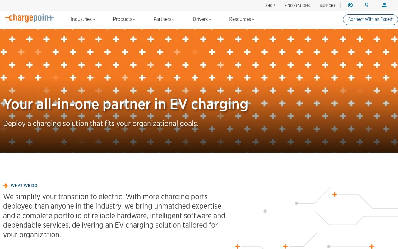ChargePoint website screenshot