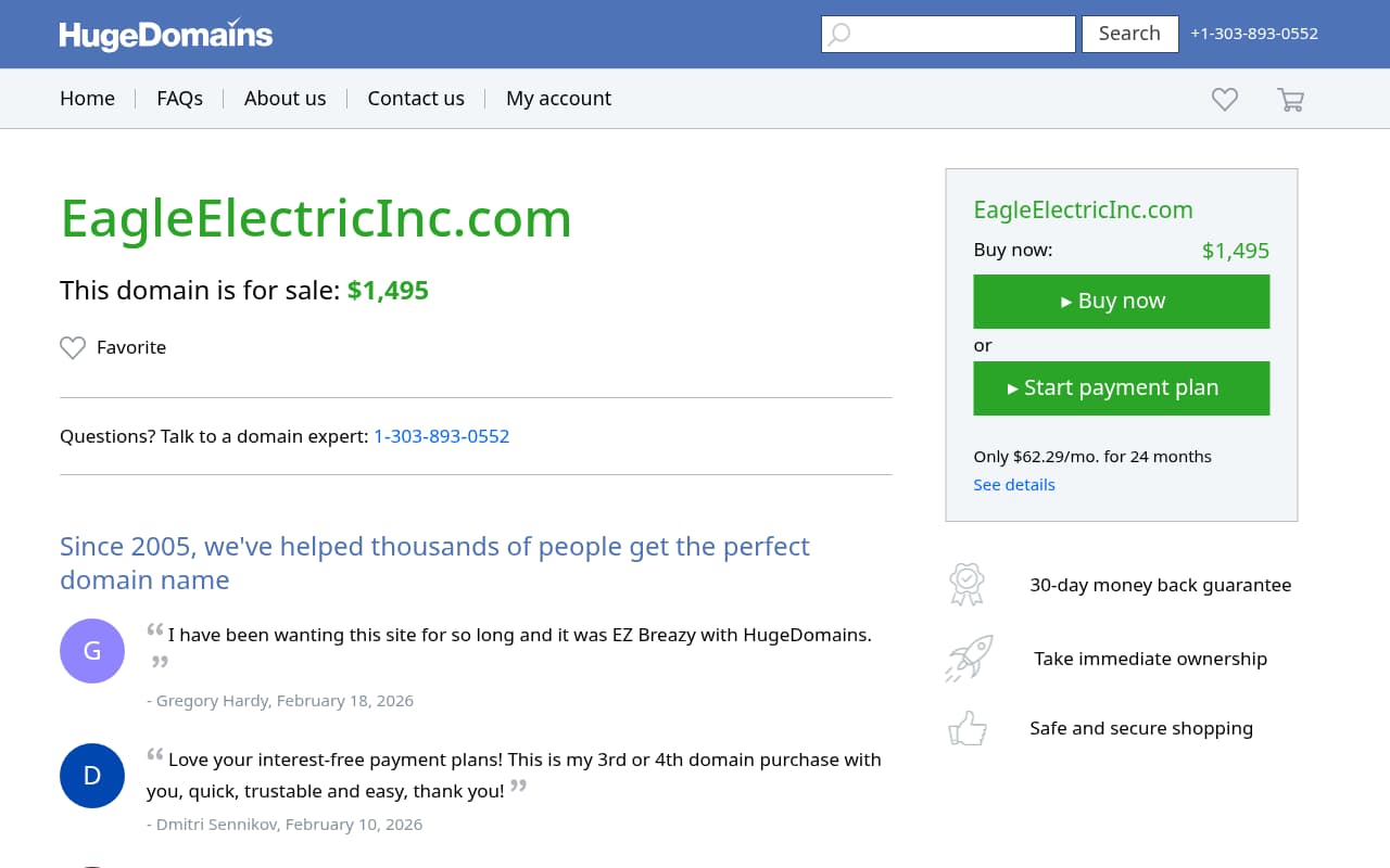 Eagle Electric website screenshot