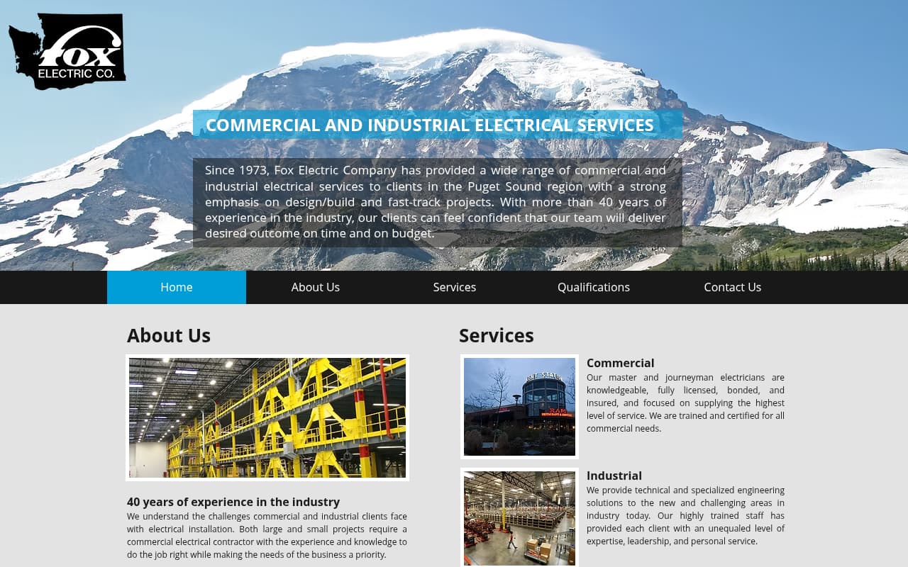 Fox Electric website screenshot