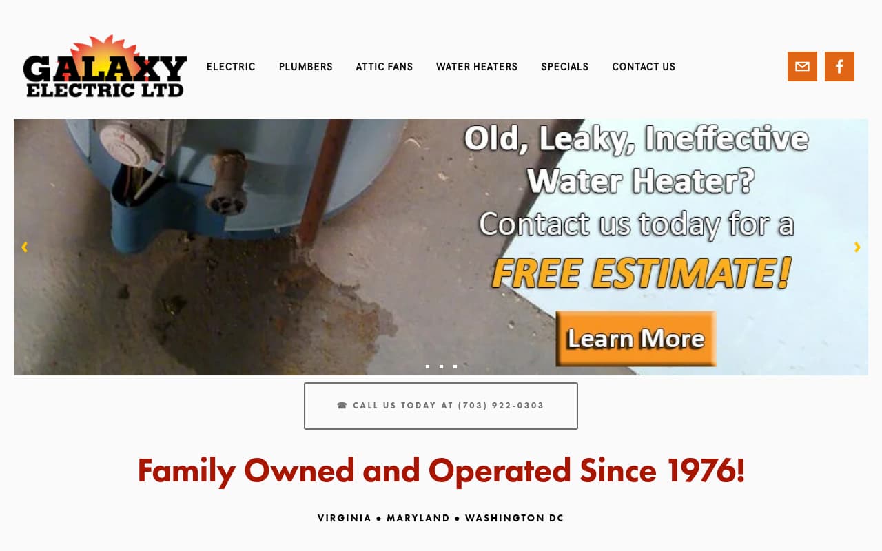 Galaxy Electric website screenshot